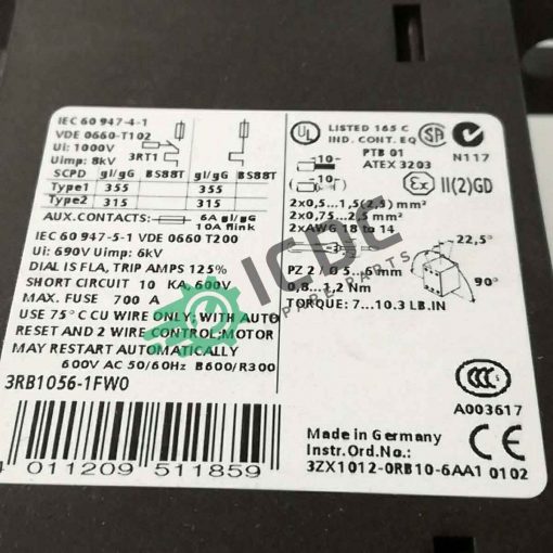 SIEMENS 3RB10 56 1FW0 ICDC 000938 2