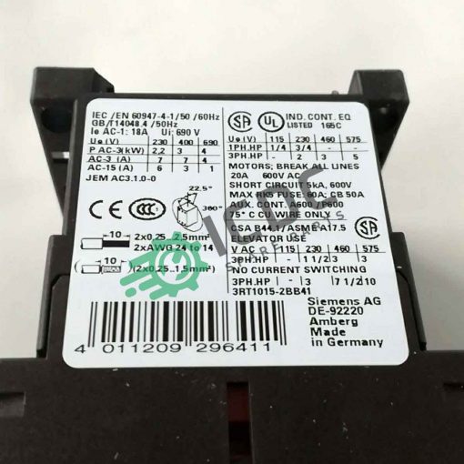 SIEMENS 3RT10 15 2BB41 ICDC 002425 3