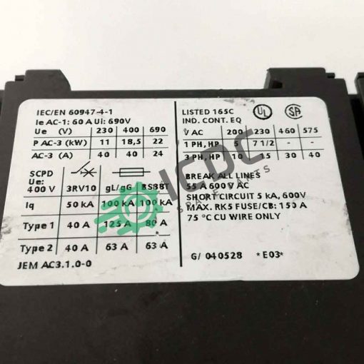 SIEMENS 3RT10 35 1BB44 ICDC 000959 3
