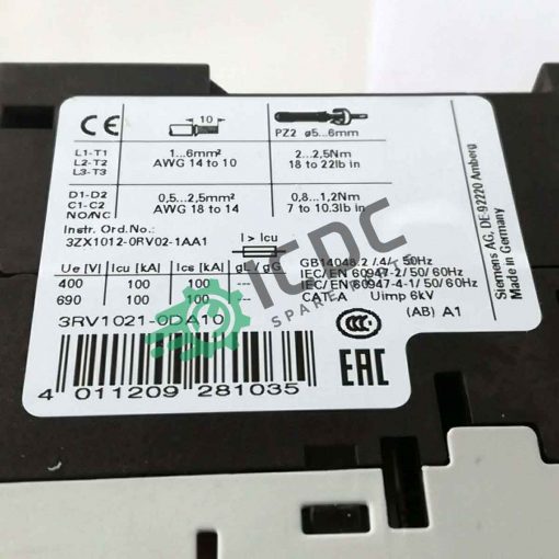 SIEMENS 3RV1021 0DA10 ICDC 001874 2