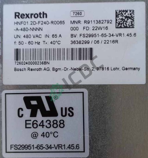 BOSCH REXROTH - R911382792 - HFN 01. 2D-F240-R0065 - Electronic Power Supply - ICDC-039038 - New - Image 2